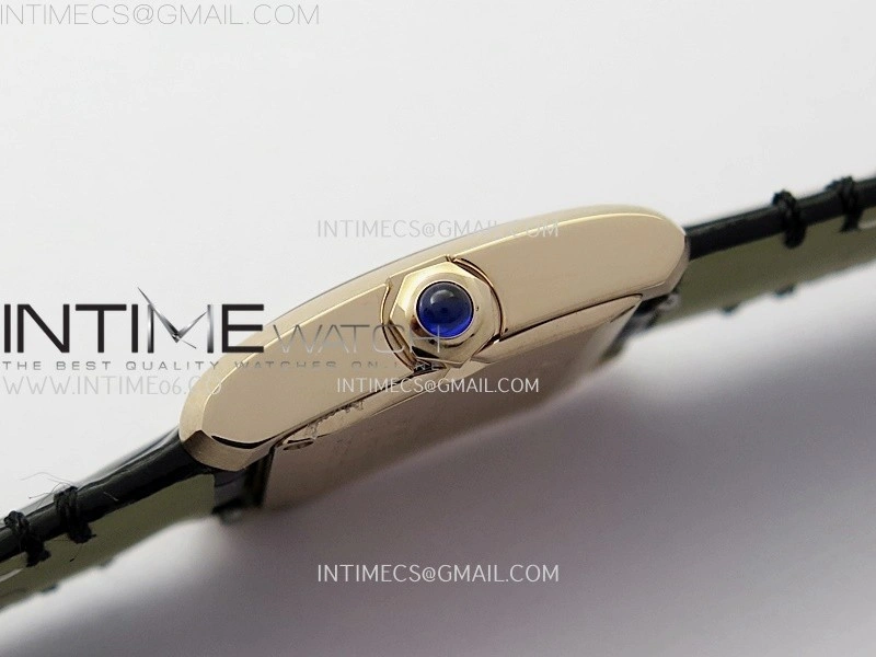 Tank Francaise Ladies 21.2mm RG 8848F 1:1 Best Edition Silver Dial on Black Leather Strap Ronda Quartz V2